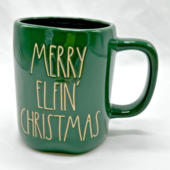 Magenta Other - NEW Rae Dunn Green "Merry Elfin' Christmas" Coffee Mug - Magenta Artisan #202